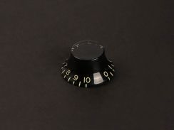 Potmeterknop Boston Bell knop Zwart Verouderd Relic - KB-160I-R (Hatbox) voor Inch Size USA Pots